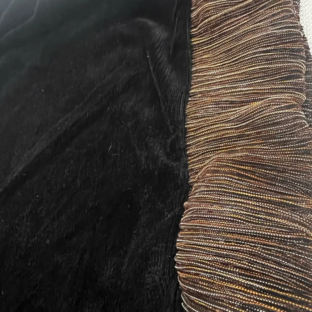 THML Black Velvet Top with Gold Ruffle Sleeves, NWOT - Picture 8 of 13